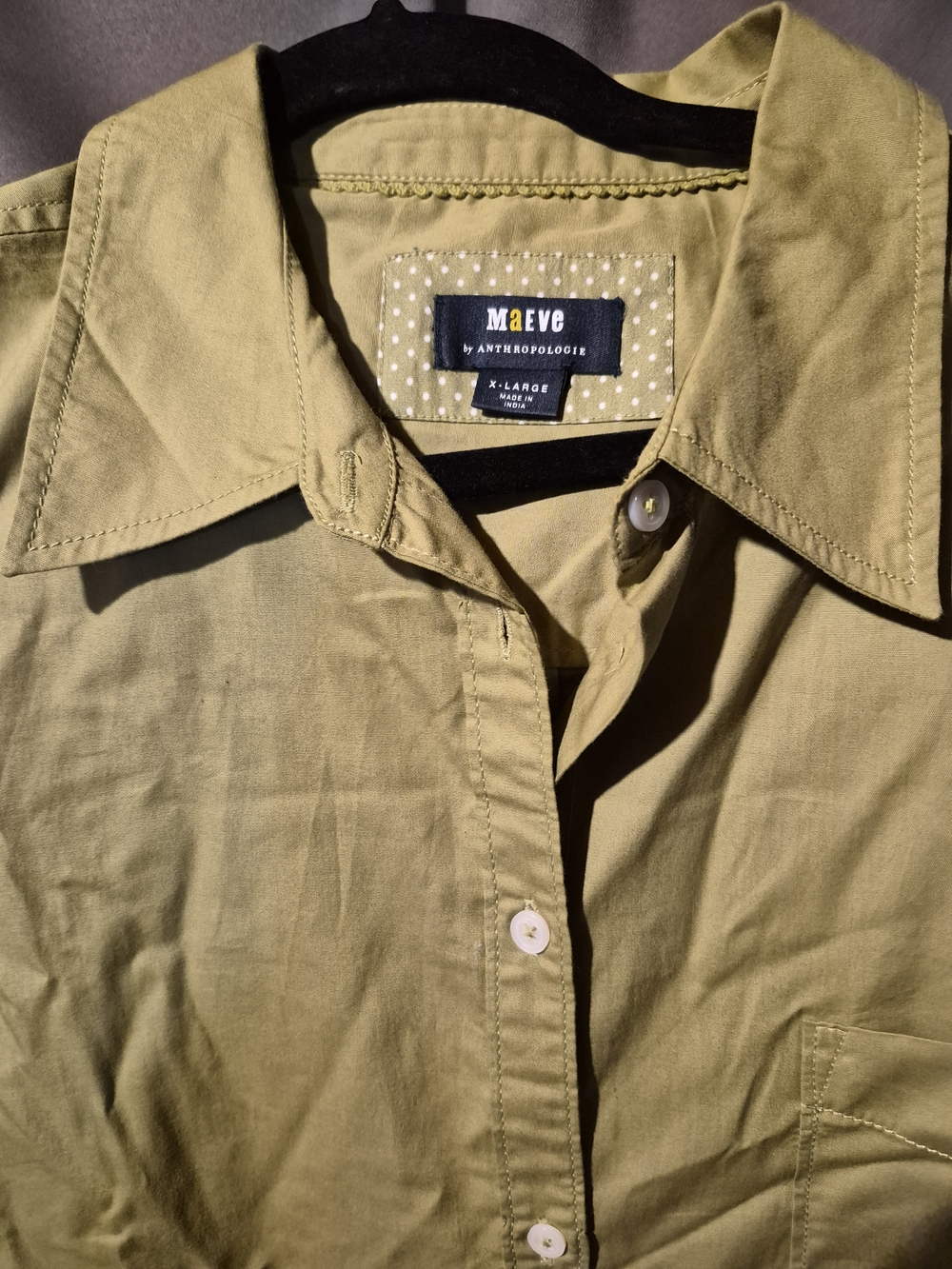 Mauve Olive-Green Button-Down Casual Shirt